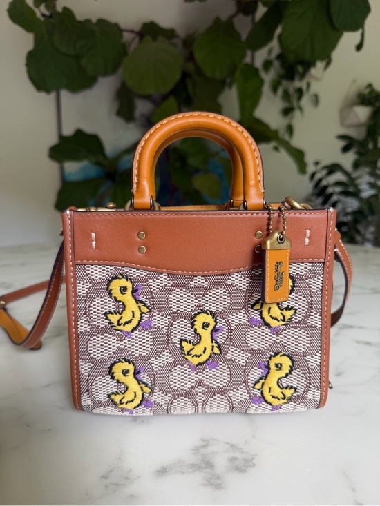 Coach Handbags - Coach Rogue 17 In Signature Textile Jacquard With Duck Motif C6164 Crossbody Bag